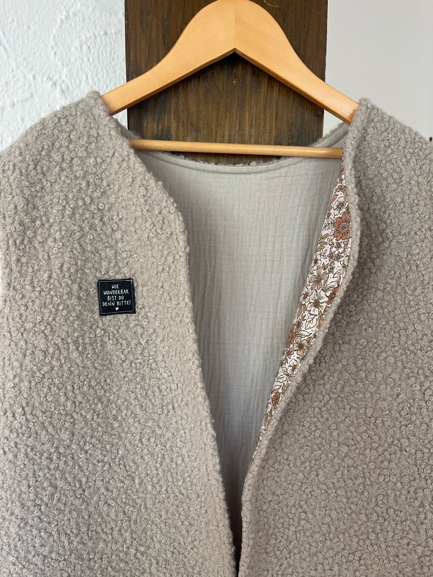 Oversize Weste Größe S/M beige