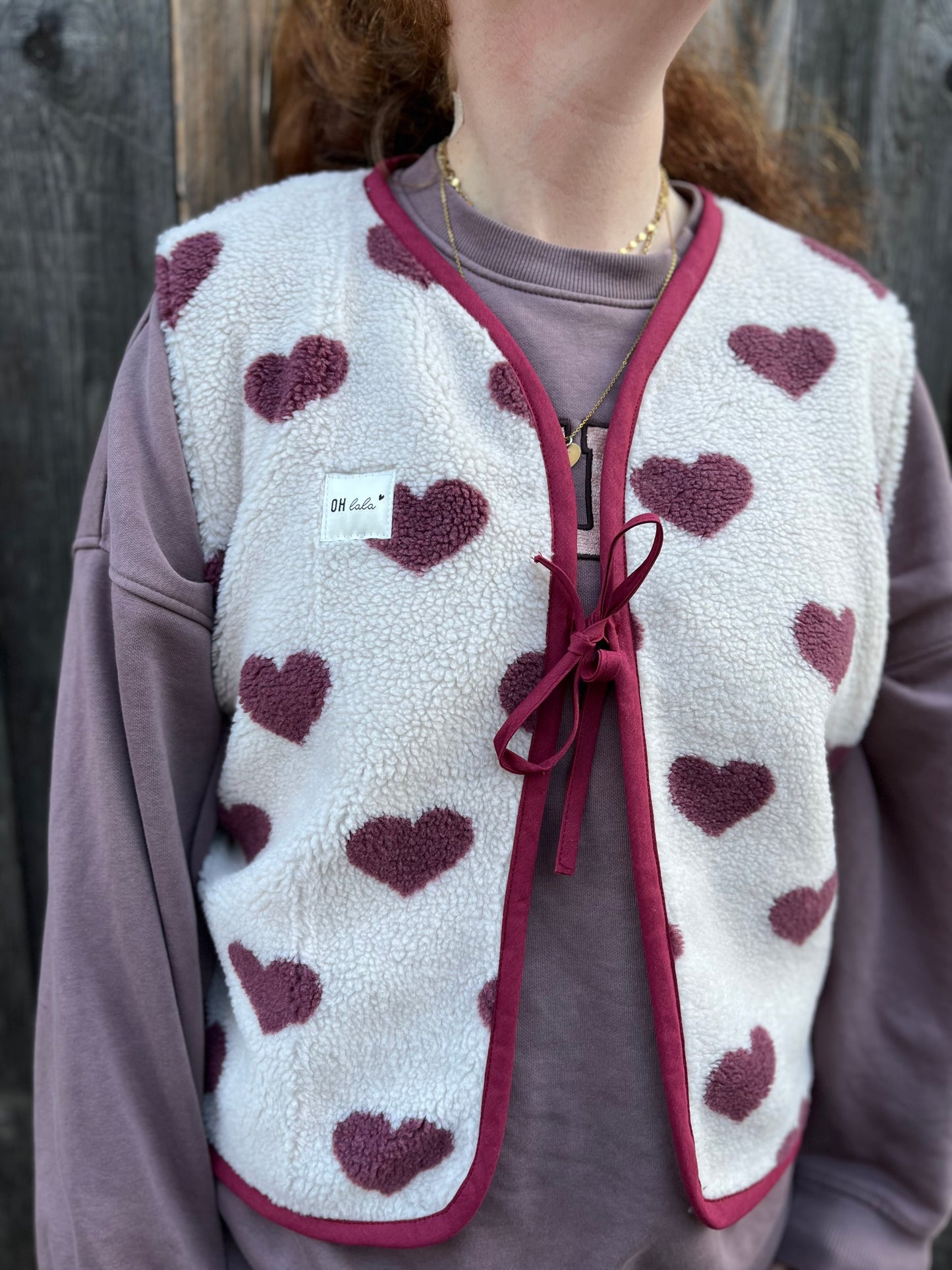 Oversize Weste Größe S Herzen