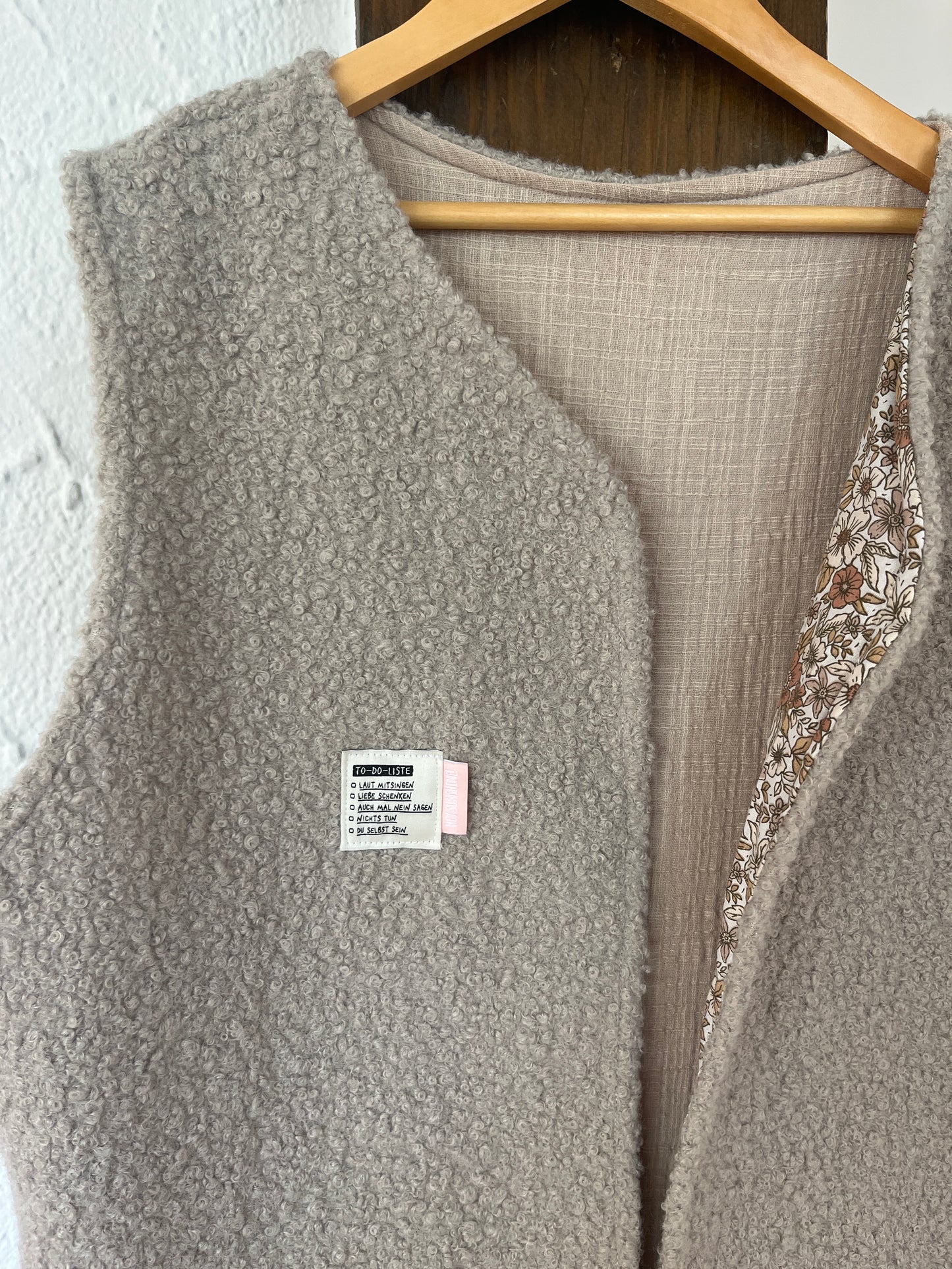 Oversize Weste Größe S/M beige