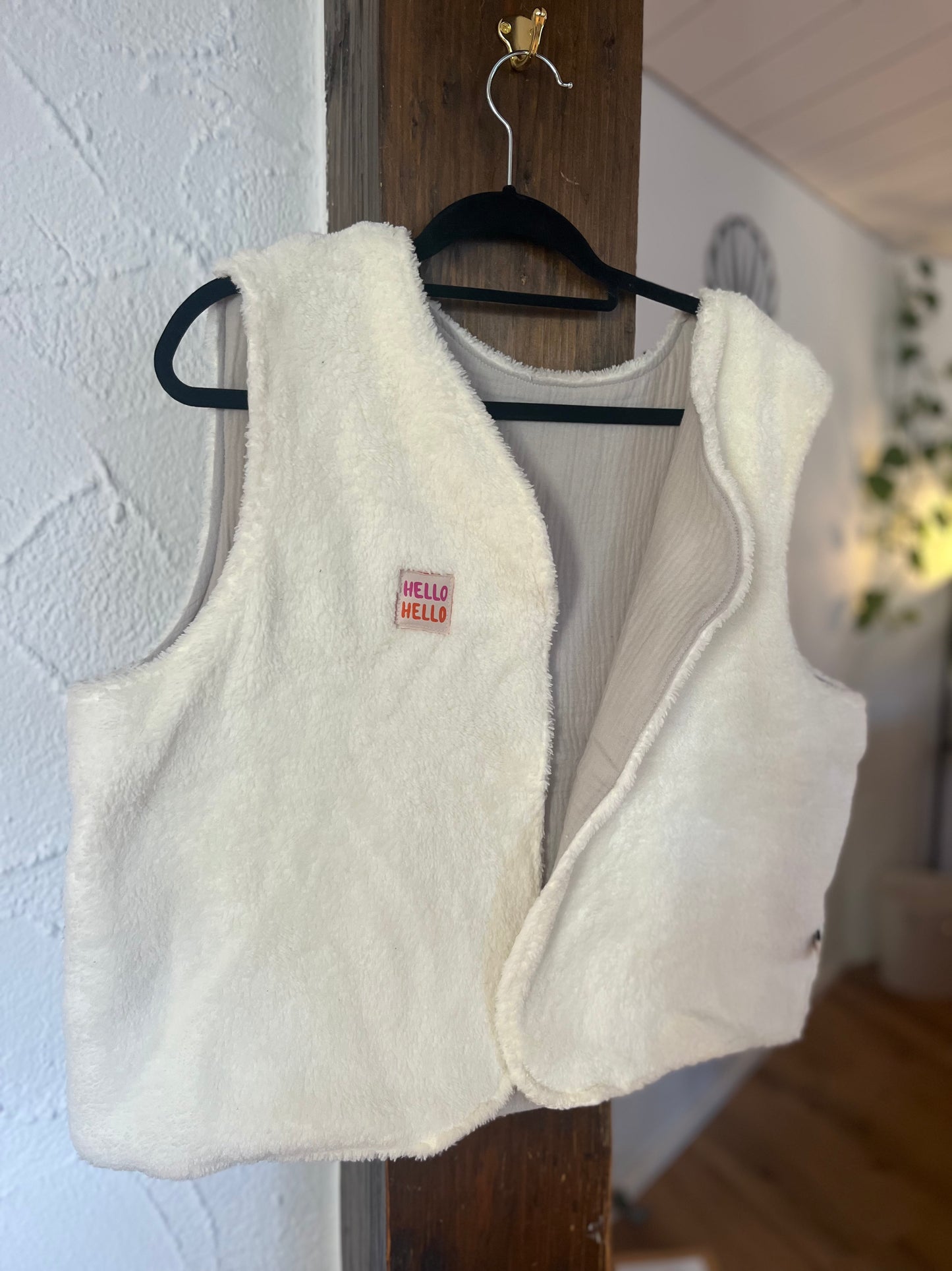 Oversize Weste Größe M/L crem