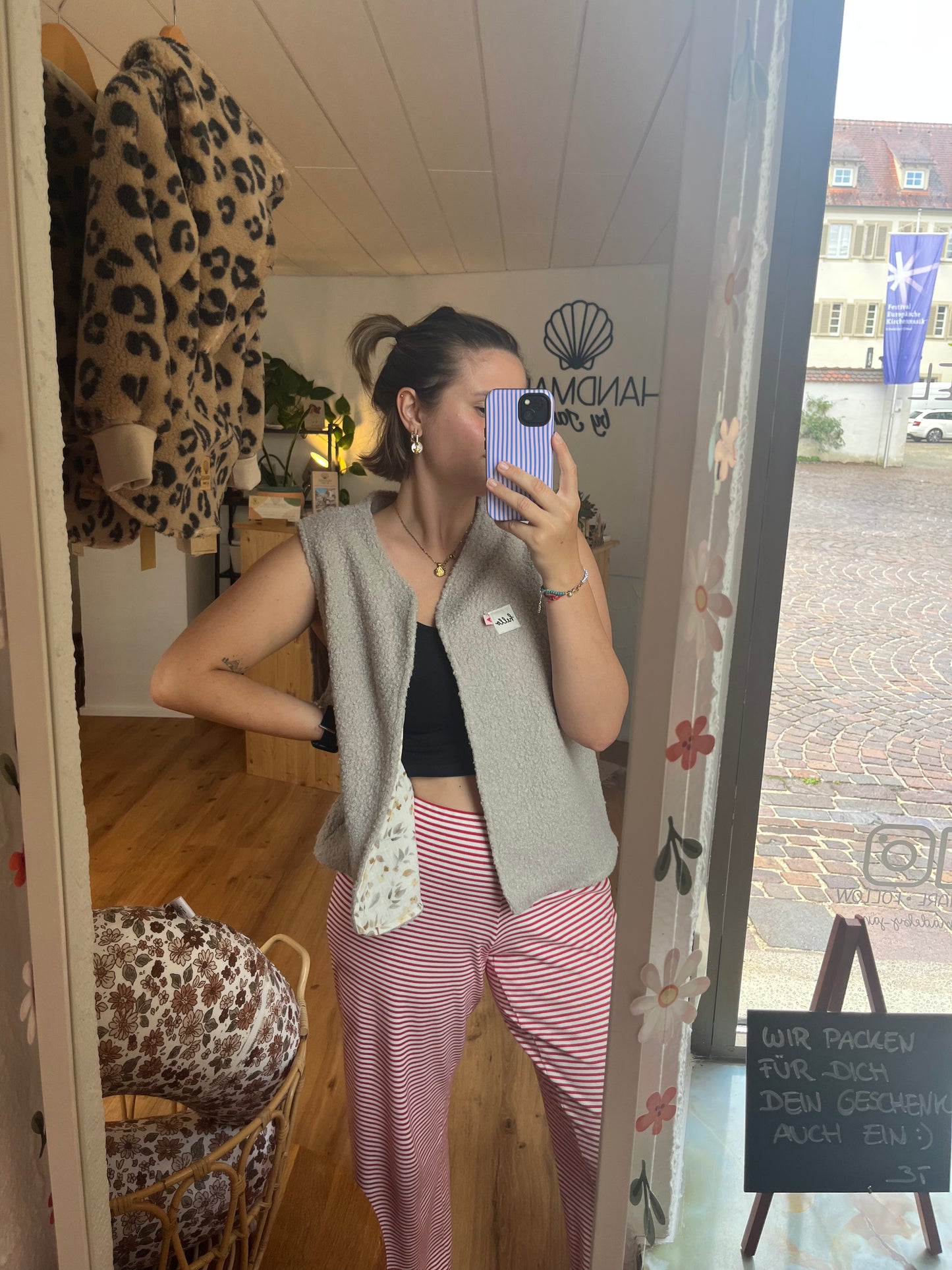 Oversize Weste Größe S/M beige