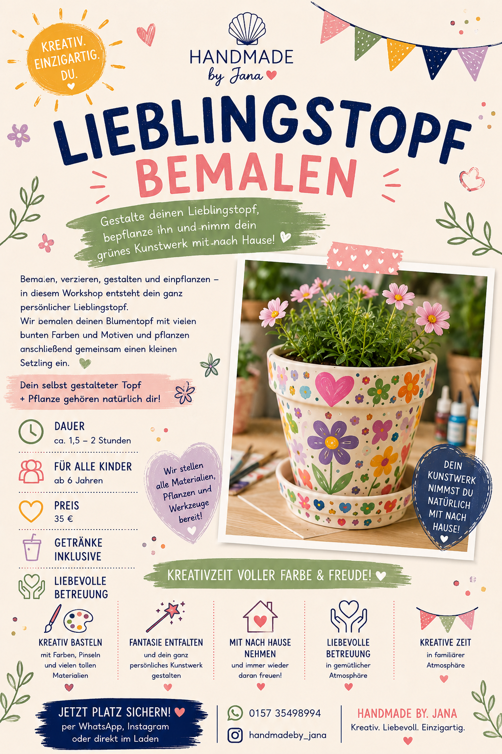 Workshop „Mein kleiner Lieblingspflanztopf“ 14.07.26 / 15-17Uhr