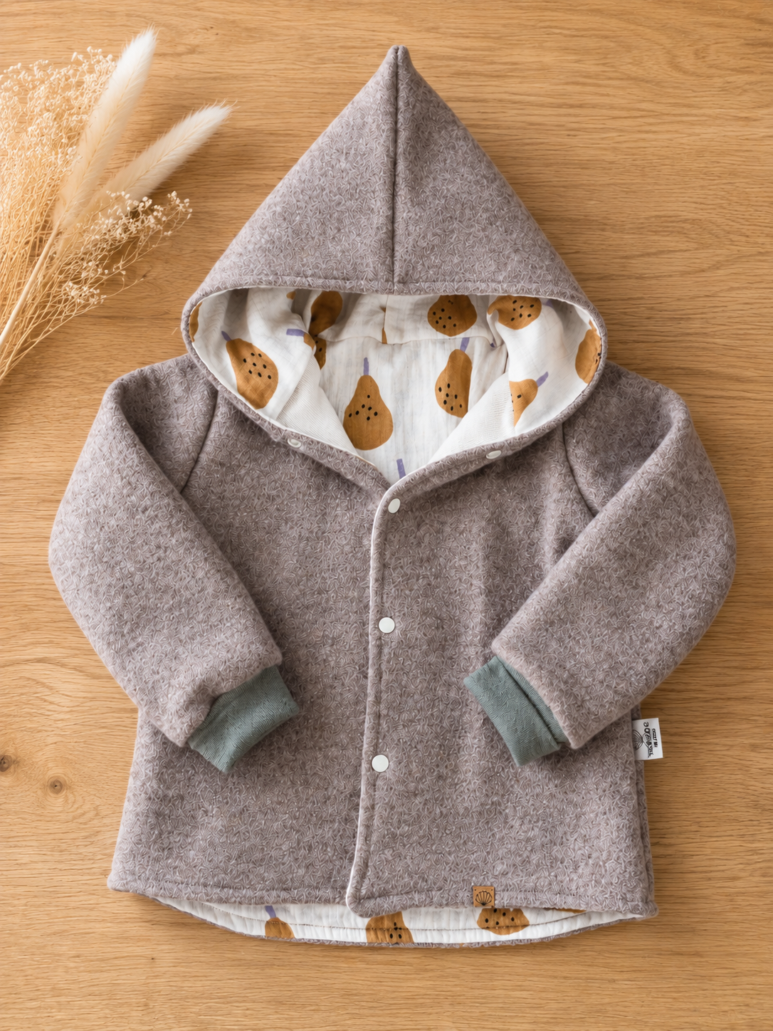 Walkjacke 86/92 Birnen / beige
