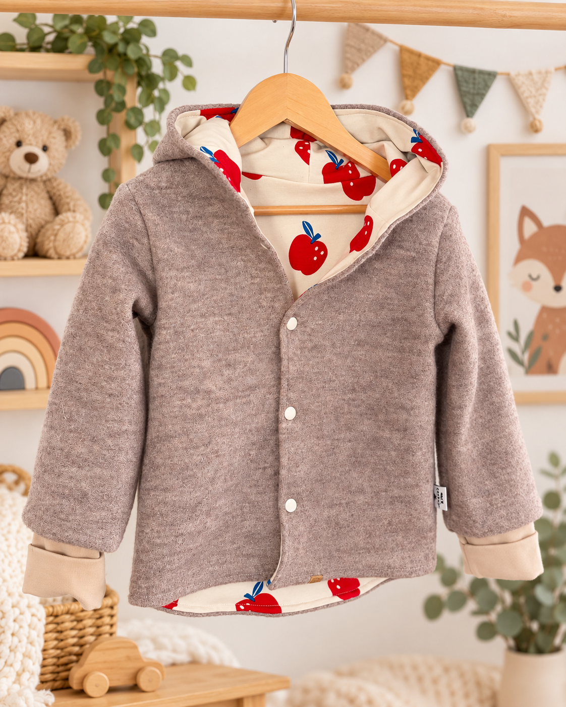 Walkjacke 98/104 Äpfel