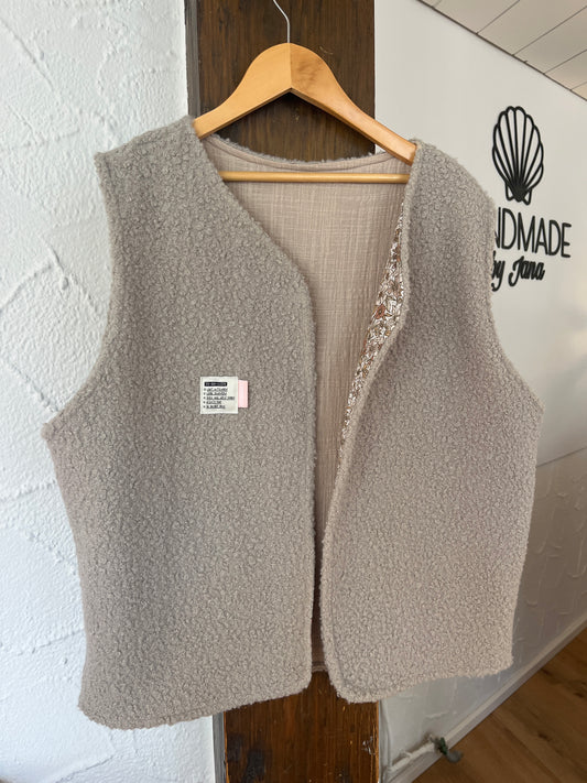 Oversize Weste Größe S/M beige