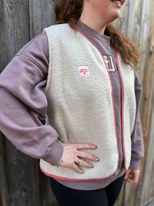 Oversize Weste Größe L crem / amore