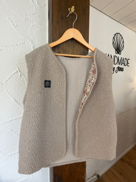 Oversize Weste Größe S/M beige