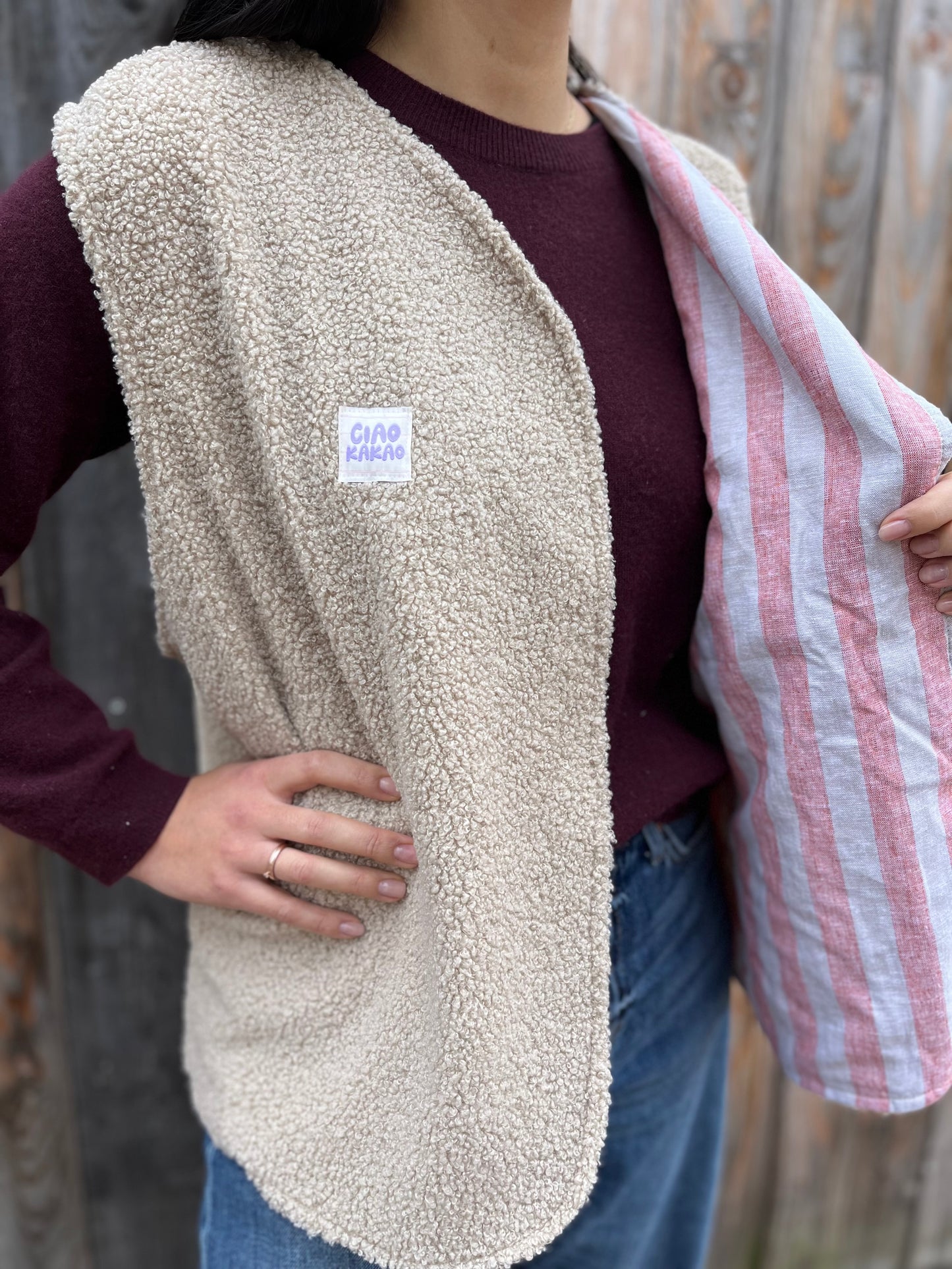 Oversize Weste Größe XL/XXL beige
