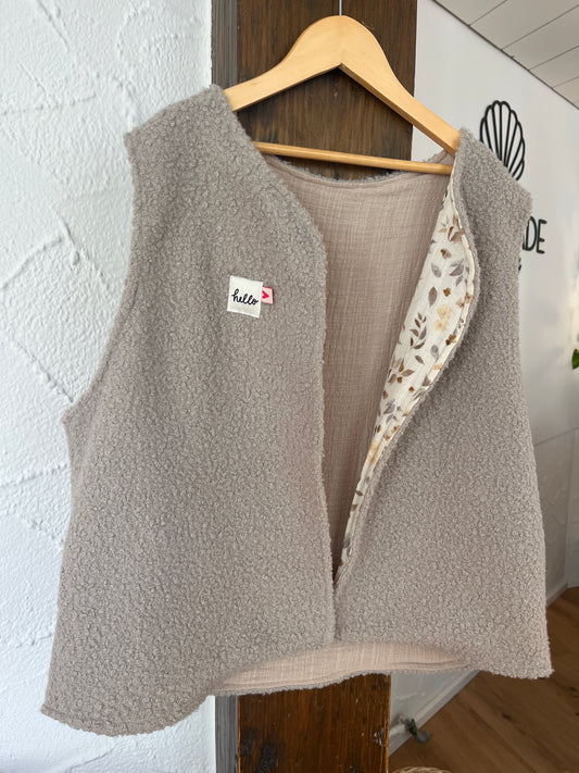 Oversize Weste Größe S/M beige
