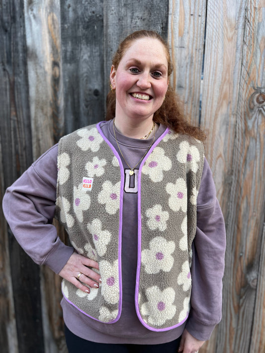 Oversize Weste Größe L Blümchen