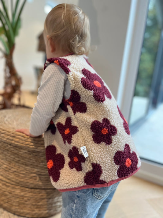 Teddyweste 74/86 Blumen