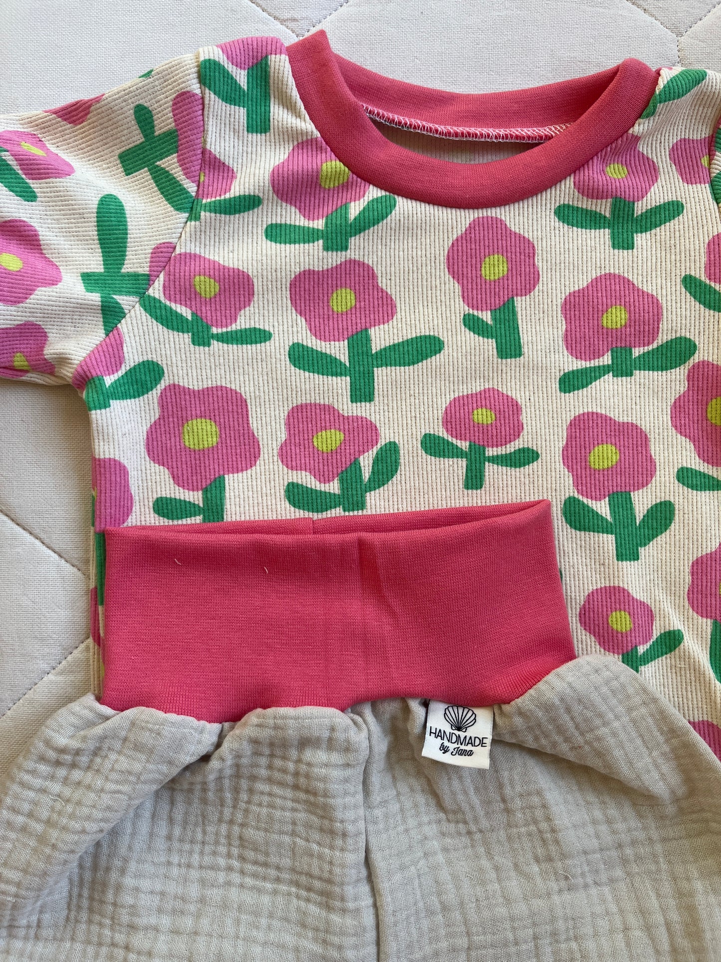 Sommerset kurz 80/86 Blumen pink