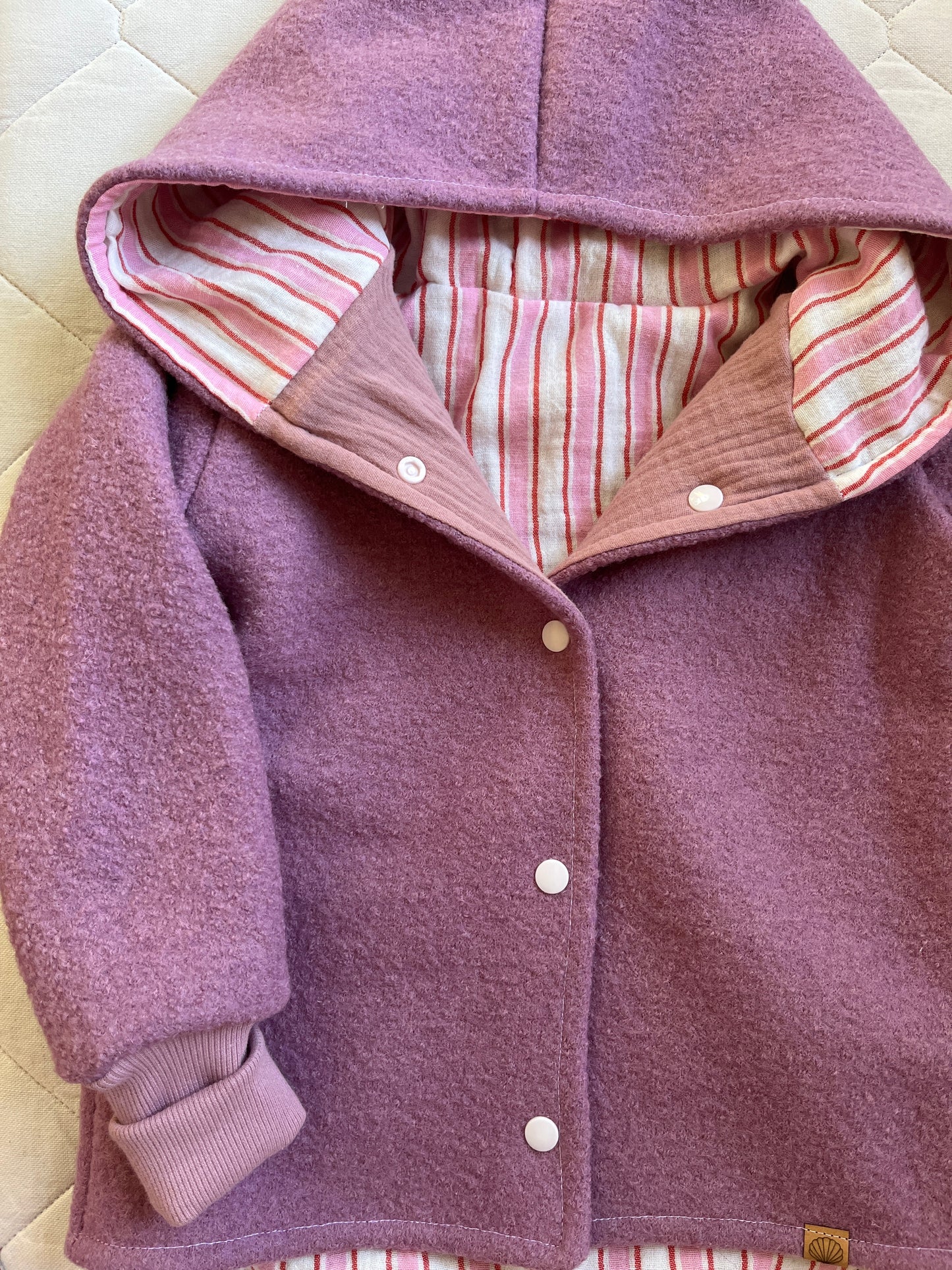 Walkjacke 86/92 rosa/streifen
