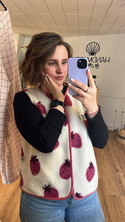 Oversize Weste Größe M Erdbeere