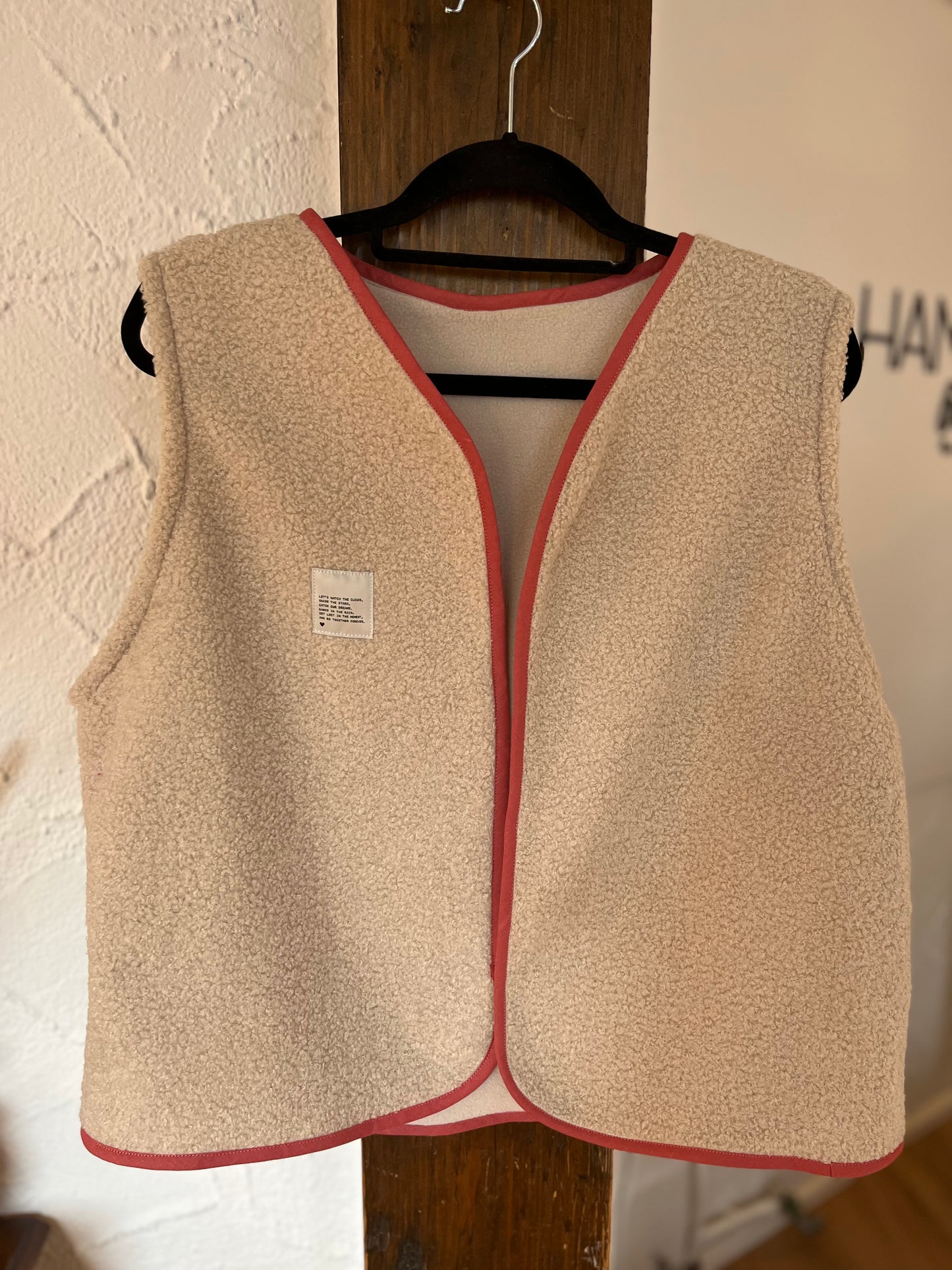 Oversize Weste Größe L crem