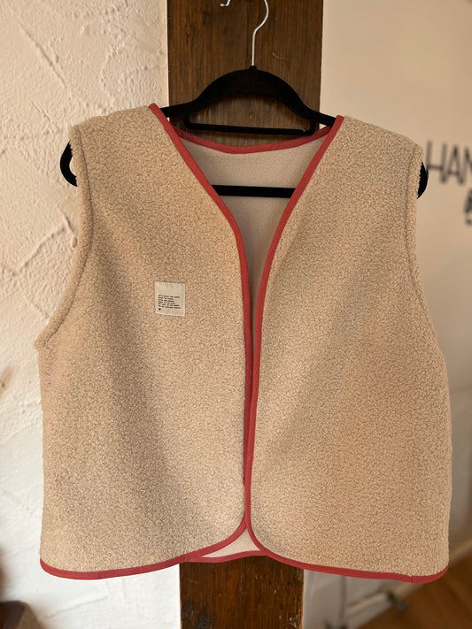 Oversize Weste Größe L crem