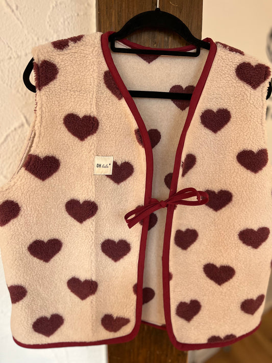 Oversize Weste Größe S Herzen