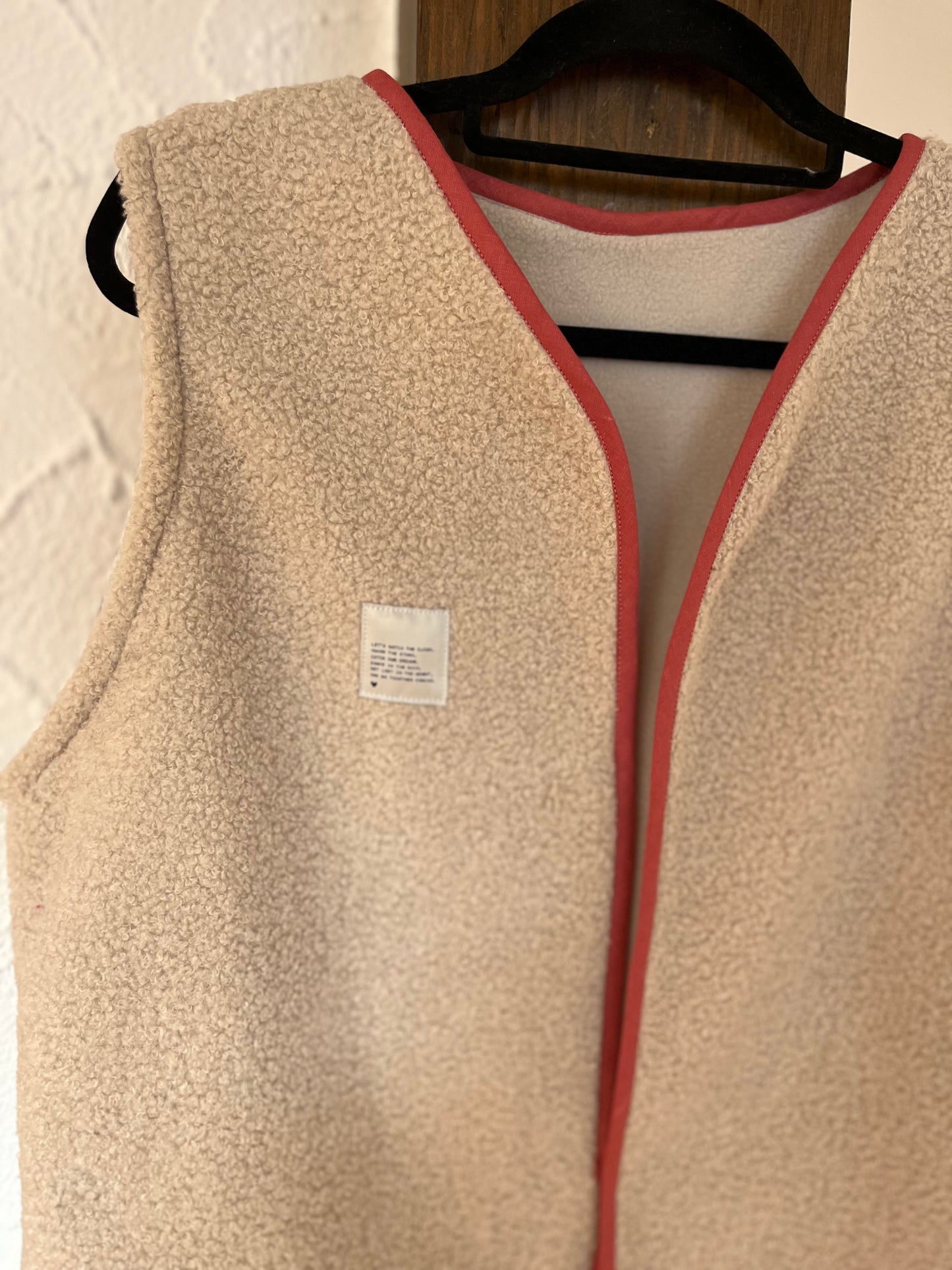 Oversize Weste Größe L crem