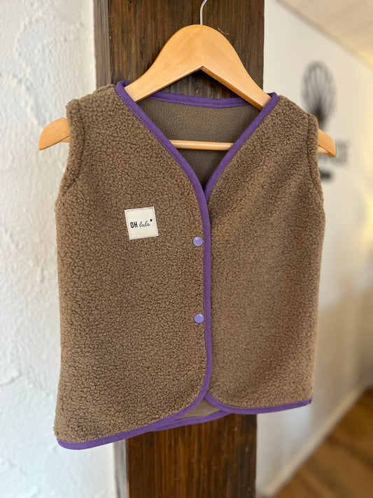 Weste Größe 74-92 braun/ lila