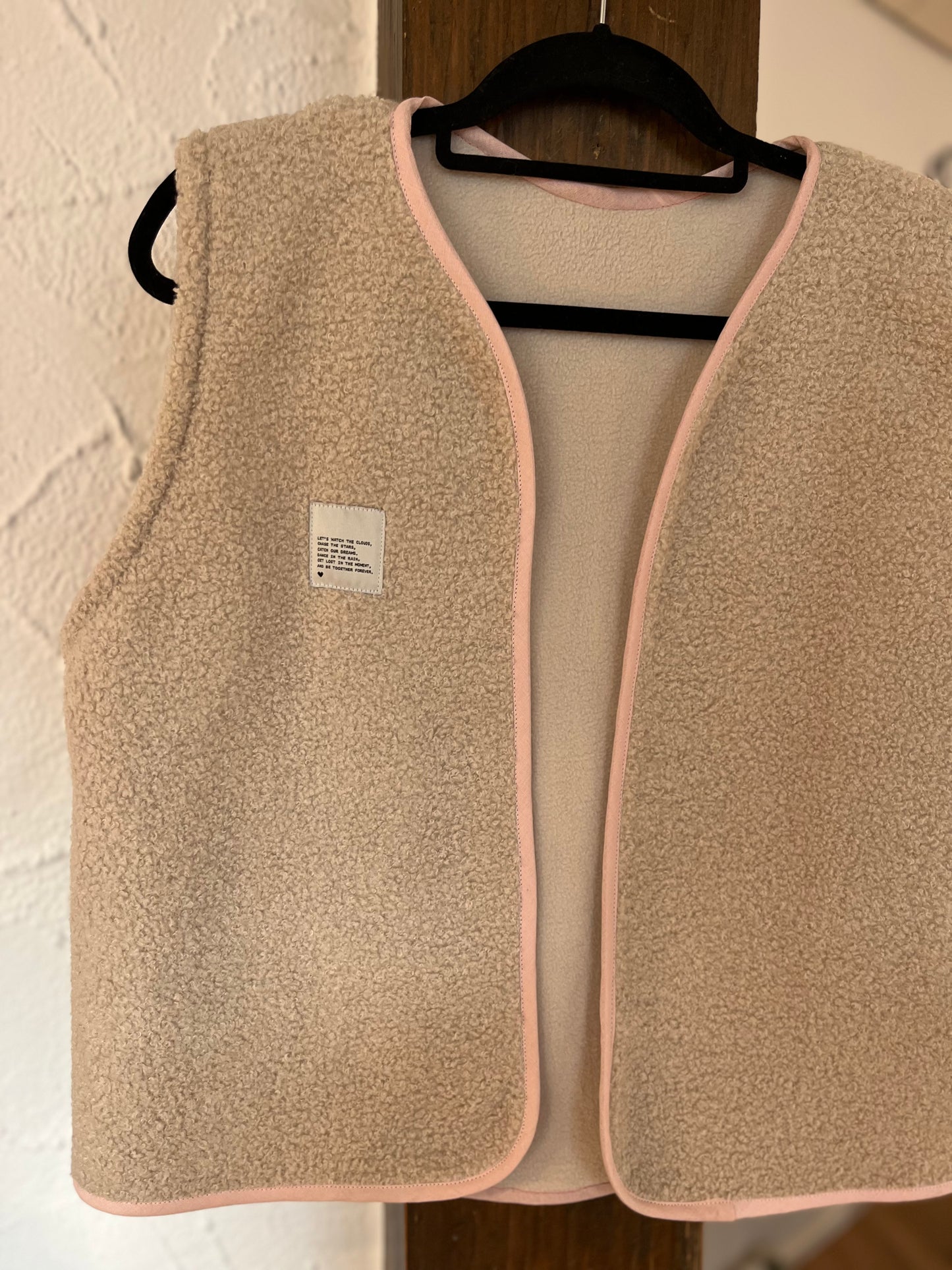 Oversize Weste Größe S crem