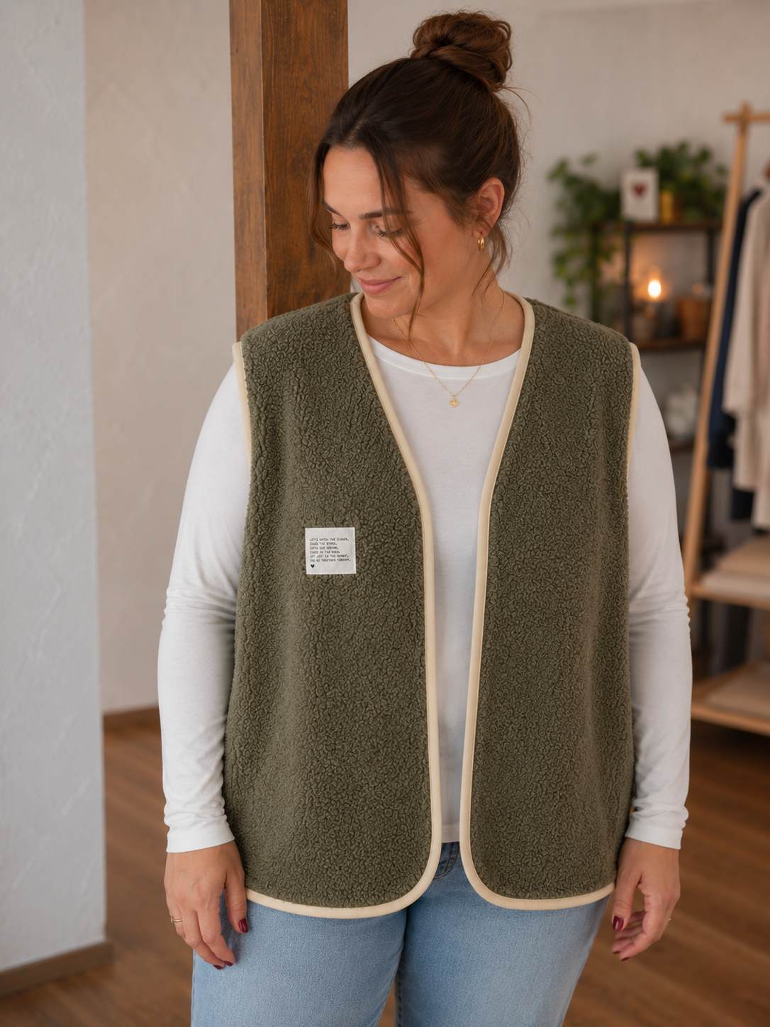 Oversize Weste Größe XL Olive