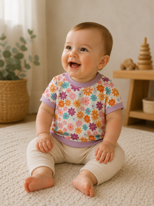 Tshirt 68/74 bunte Blumen