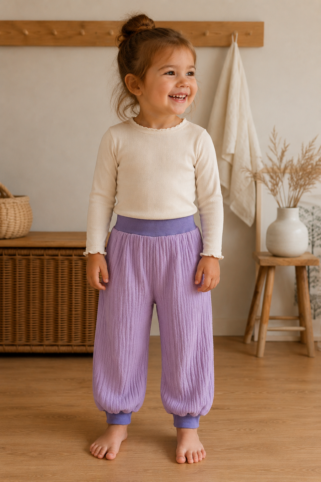 Pumphose 98/104 Musselin lila