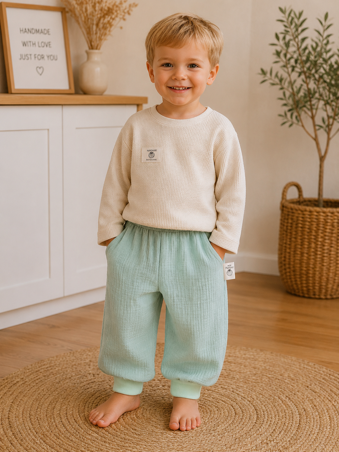 Pumphose 98/104 Musselin mint
