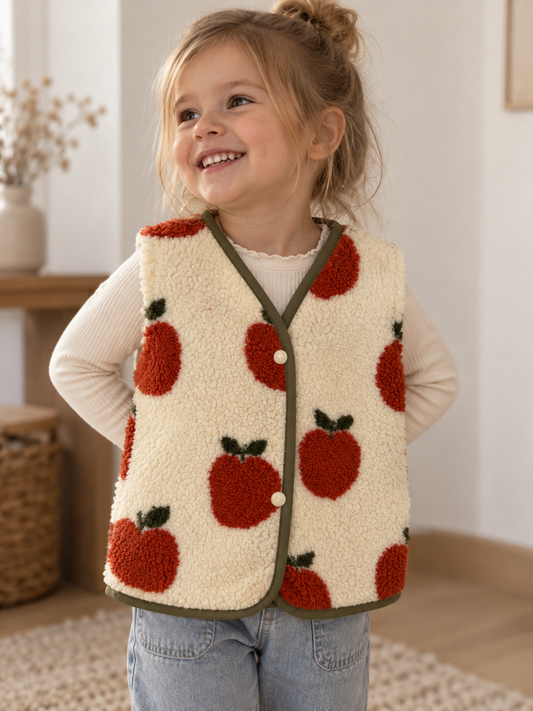 Teddyweste 98/104 Apfel